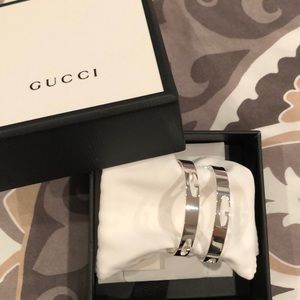 Silver Gucci hoops